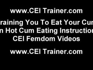Dump your loaded kondom right in your mouth cei