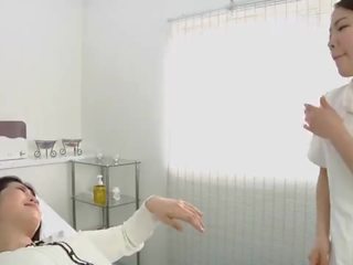 Japanese lesbian alluring spitting massage clinic Subtitled